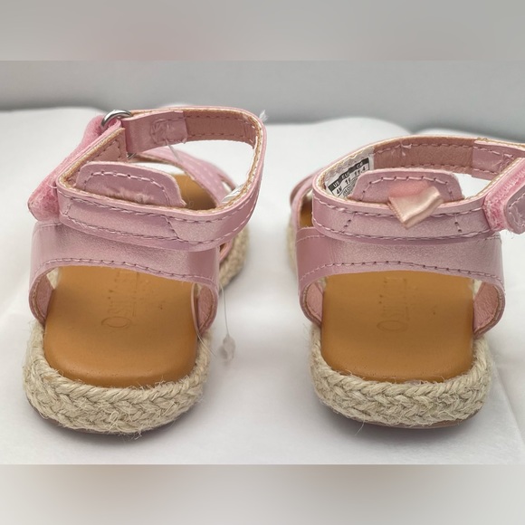 OSHKOSH BABY GIRL BRAIDED CORK SANDALS SIZE 4 - Picture 4 of 13